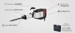 Specco SDS-HEX Kırıcı 1700W 55 JUL SP-7021