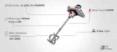 Specco Boya ve Harç Mikseri 1600W SP-2016