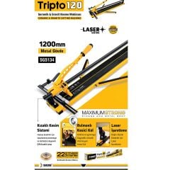 SGS134 - Tripto120 Seramik Granit Fayans Kesme Makinası 120cm - Lazerli Kesim - Rulmanlı