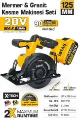 Sgs 5540 Akülü Granit Kesme Makinesi 125 Mm 20v 4.0 Ah