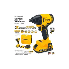 SGS 5500 Darbeli Vidalama Seti 20 Volt(2.0Ah) (Kömürsüz Motor)