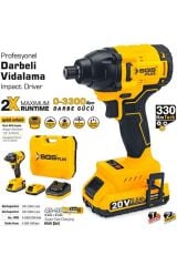 SGS 5500 Darbeli Vidalama Seti 20 Volt(2.0Ah) (Kömürsüz Motor)