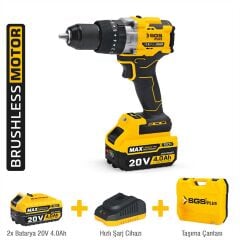 SGS 5533 DARBELİ MATKAP SETİ 20 VOLT 130 Nm Tork 2*4.0Ah (KÖMÜRSÜZ MOTOR)