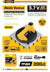 SGS 5421 Hi-Tech Hava Pompalı Akülü Vantuz 3.7V 2.4 Ah- 200 kg