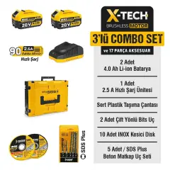 Sgs Combo 3 Parça Set(Darbeli Matkap/Kırıcı-Delici/Avuç Taşlama Makinesi)